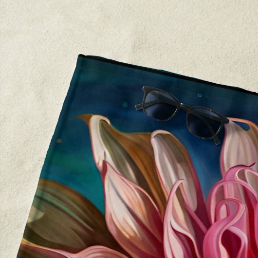 Blauwe vlinder en de Dahlia Strandlaken (In situ)