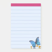 Blauwe vlinder en gouden Confetti Stippen Post-it® Notes (Voorkant)