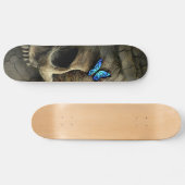Blauwe vlinder en schedel skateboard (Horizontaal)