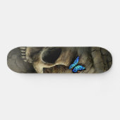 Blauwe vlinder en schedel skateboard (Horizontaal)