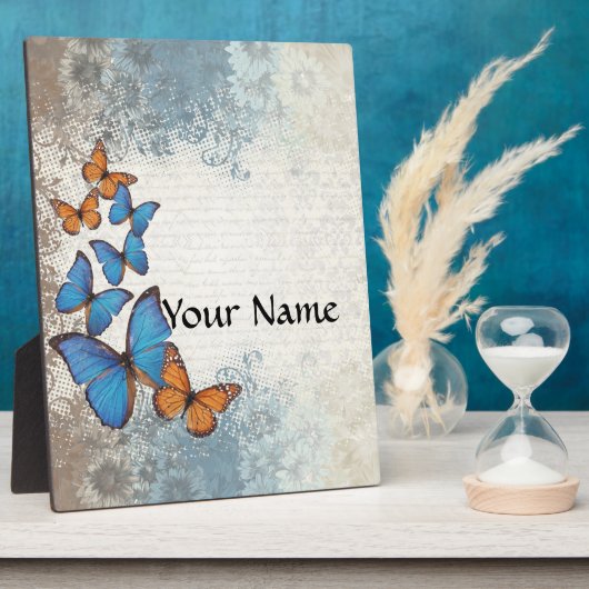 Blauwe vlinder fotoplaat (Zijkant)