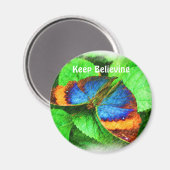 Blauwe vlinder gelooft bevestigingen magneet (Voorkant / Achterkant)