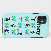 BLAUWE VLINDER GEPERSONALISEERDE GYMNASTIEK IPHONE Case-Mate iPhone CASE (Achterkant (horizontaal))