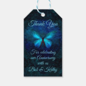 Blauwe vlinder Hartelijk dank Cadeaulabel (Voorkant)