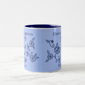 Blauwe Vlinder Herinneringsmok Tweekleurige Koffiemok (Center)
