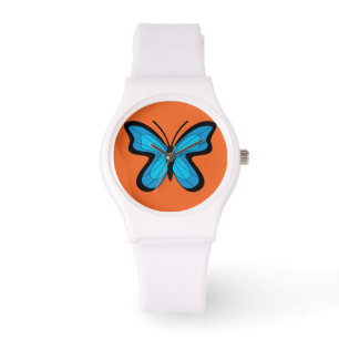 Blauwe vlinder horloge