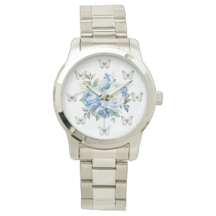 Blauwe vlinder horloge