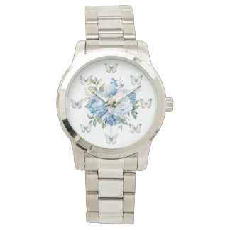 Blauwe vlinder horloge