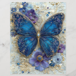 Blauwe Vlinder Junk Journal Scrapbook Papier