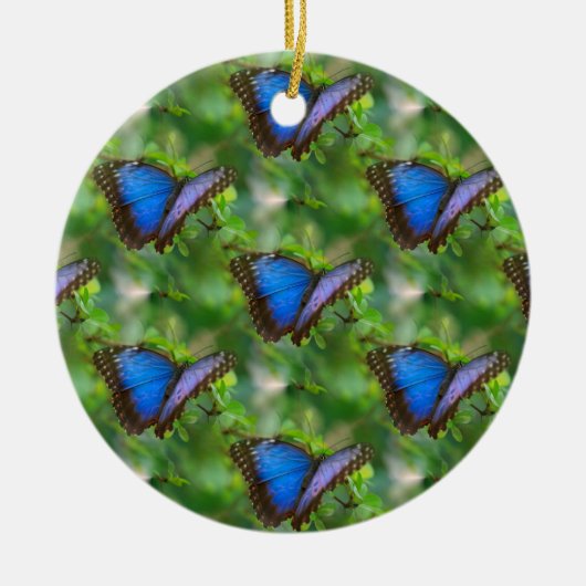 Blauwe vlinder keramisch ornament (Voorkant)