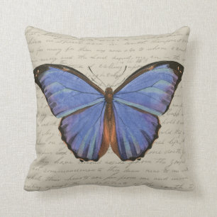 Blauwe vlinder kussen