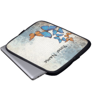 Blauwe vlinder laptop sleeve