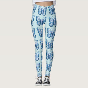 Blauwe vlinder leggings