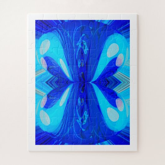 Blauwe vlinder legpuzzel (Verticaal)