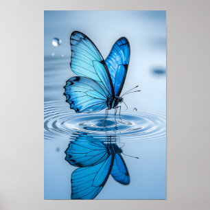 Blauwe Vlinder Lijst Kunst Poster