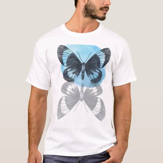 Blauwe vlinder magie. t-shirt (Voorkant)