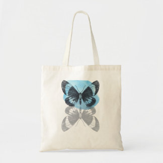 Blauwe vlinder magie. tote bag