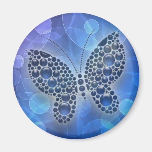 blauwe vlinder magneet (Voorkant)