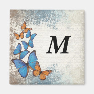 Blauwe vlinder magneet