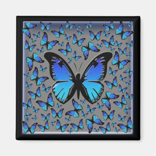 blauwe vlinder magneet (Voorkant)