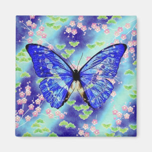 Blauwe vlinder magneet