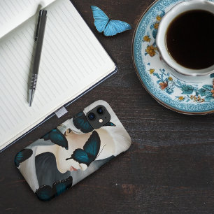 Blauwe Vlinder Maskerade Elegante Fantasie iPhone 11 Hoesje