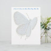 Blauwe vlinder met oosterse kop persoonlijk briefhoofd (Staand voorkant)