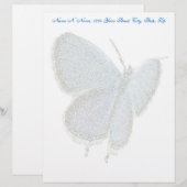 Blauwe vlinder met oosterse kop persoonlijk briefhoofd (Voorkant / Achterkant)