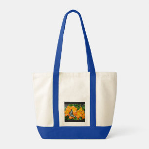 Blauwe vlinder met tropische Rhododendron Tote Bag