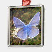 Blauwe vlinder metalen ornament (Links)