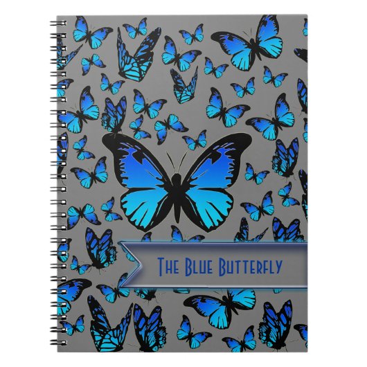 blauwe vlinder notitieboek (Voorkant)
