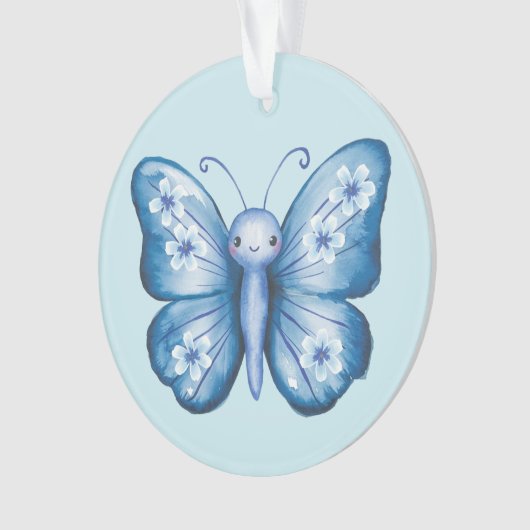 Blauwe vlinder ornament (voorkant)