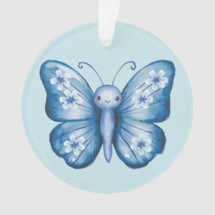 Blauwe vlinder ornament