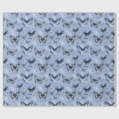 Blauwe vlinder patroon geschenk cadeaupapier (Vlak)