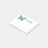 Blauwe vlinder post-it® notes (Schuin)