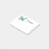Blauwe vlinder post-it® notes (Schuin)