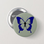 Blauwe vlinder ronde button 5,7 cm (Voorkant /achterkant)