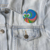 Blauwe Vlinder Ronde Button 5,7 Cm (In situ)