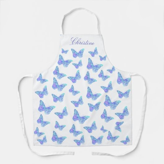 blauwe vlinder schort (Voorkant)