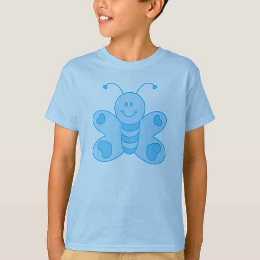 Blauwe Vlinder Shirt (Voorkant)