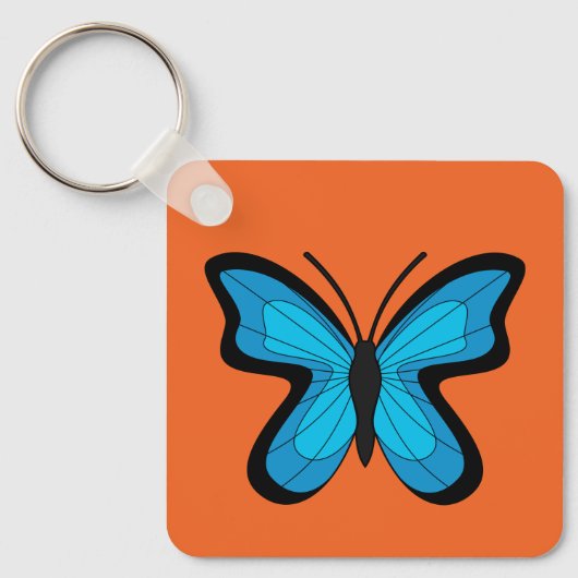 Blauwe Vlinder Sleutelhanger (Voorkant)