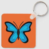 Blauwe Vlinder Sleutelhanger (Achterkant)