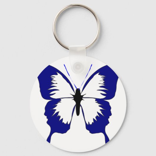 Blauwe vlinder sleutelhanger (Voorkant)