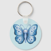 Blauwe vlinder sleutelhanger (Achterkant)