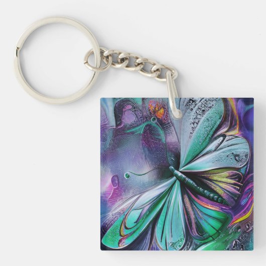 Blauwe Vlinder Sleutelhanger (voorkant)