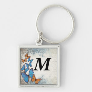 Blauwe vlinder sleutelhanger