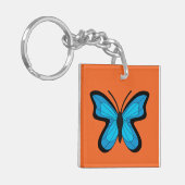 Blauwe Vlinder Sleutelhanger (Voorkant Links)