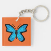 Blauwe Vlinder Sleutelhanger (Achterkant)