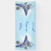 Blauwe Vlinder Spandoek (Verticaal)