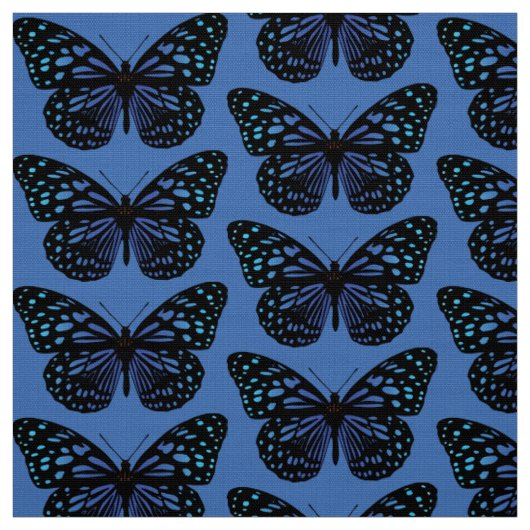 Blauwe vlinder stof (Swatch)